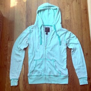 Lightweight blue jacket with hoodie